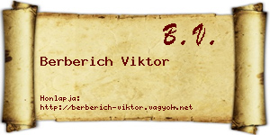 Berberich Viktor névjegykártya